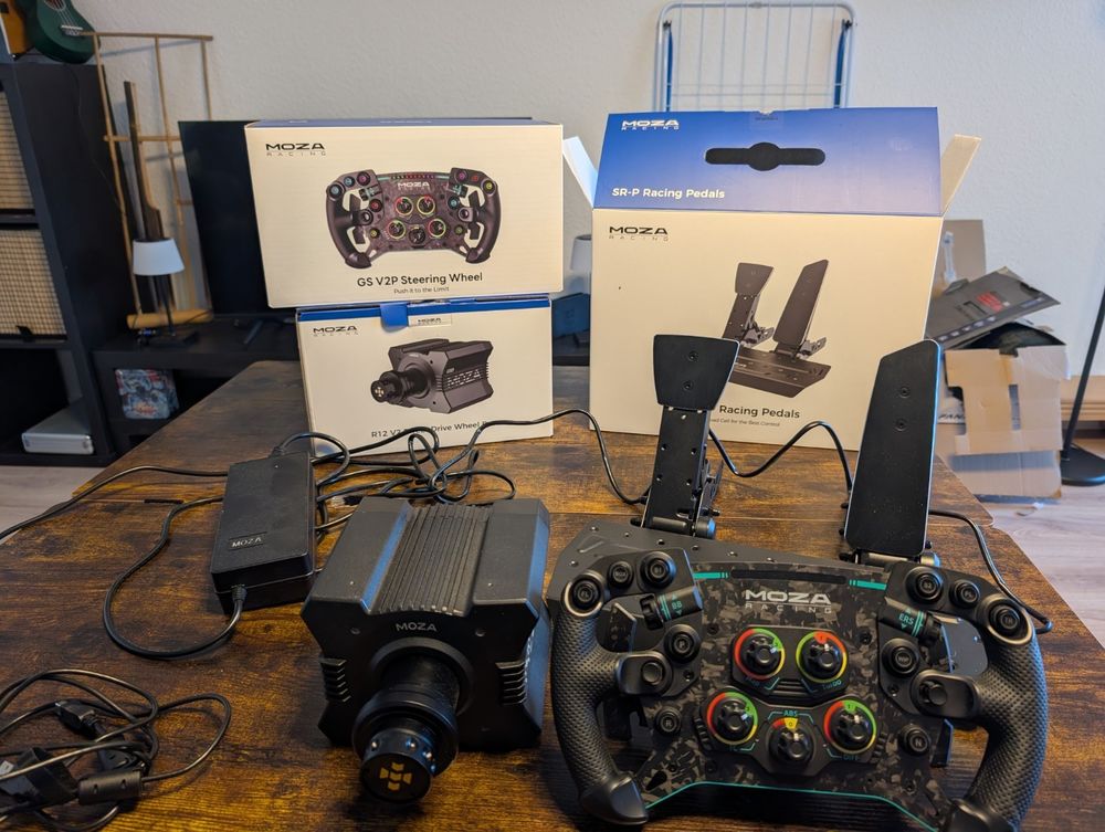 Base de volant MOZA R12 V2 12 NM + GS V2P Racing Wheel + p&eacute;d Consoles et jeux vidéos