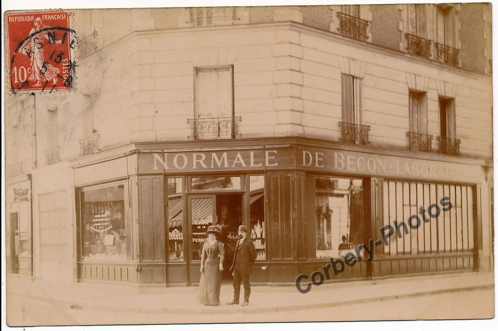 92. CPA PHOTO BECON Pharmacie Normale de B&eacute;con 