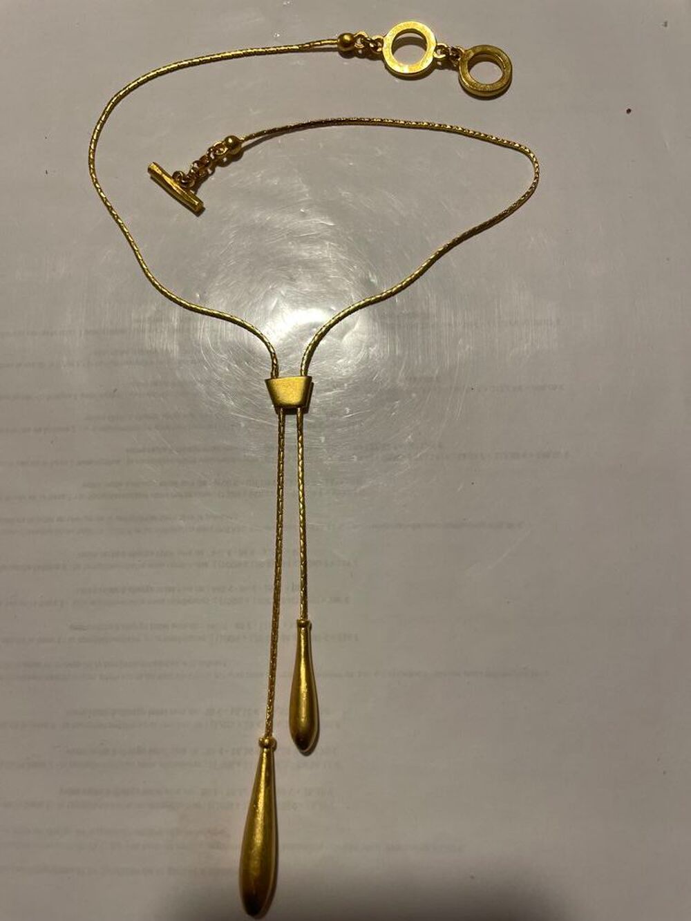 Collier dor&eacute; gouttes sur chaine ANTIGONA Bijoux et montres