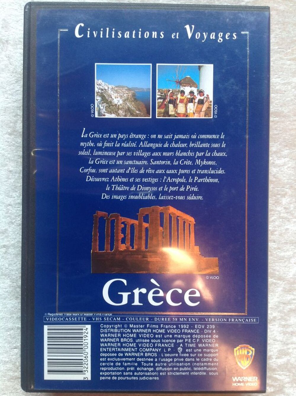 GR&Egrave;CE CIVILISATIONS ET VOYAGES K7 VID&Eacute;O Envoi Possible
DVD et blu-ray