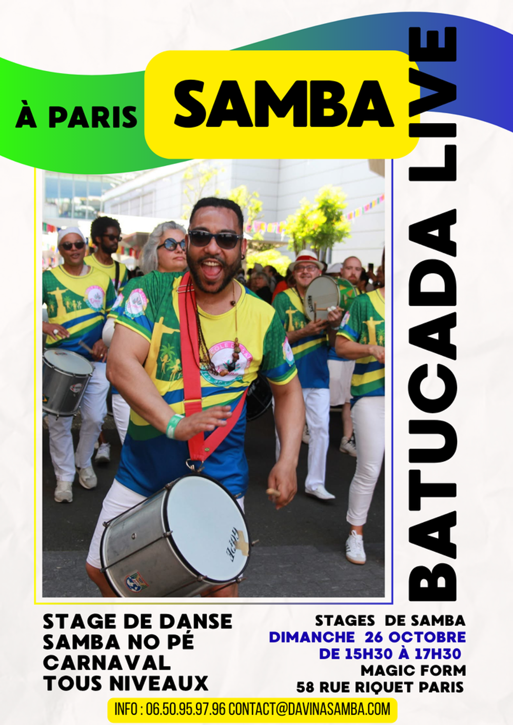   cours de batucada musique percussions br�siliennes samba 