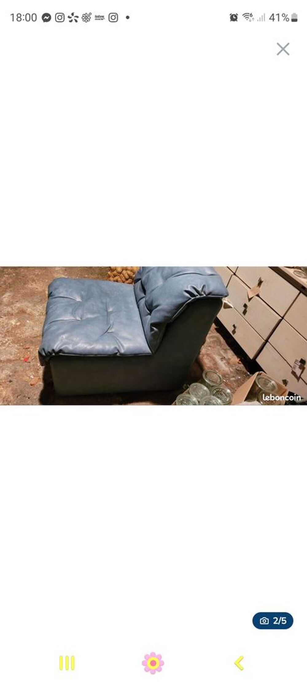 LOT DE 2 FAUTEUILS BLEU VINTAGE Meubles
