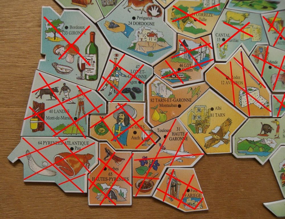 32 MAGNETS ANCIENS d&eacute;partements fran&ccedil;ais le Gaulois 