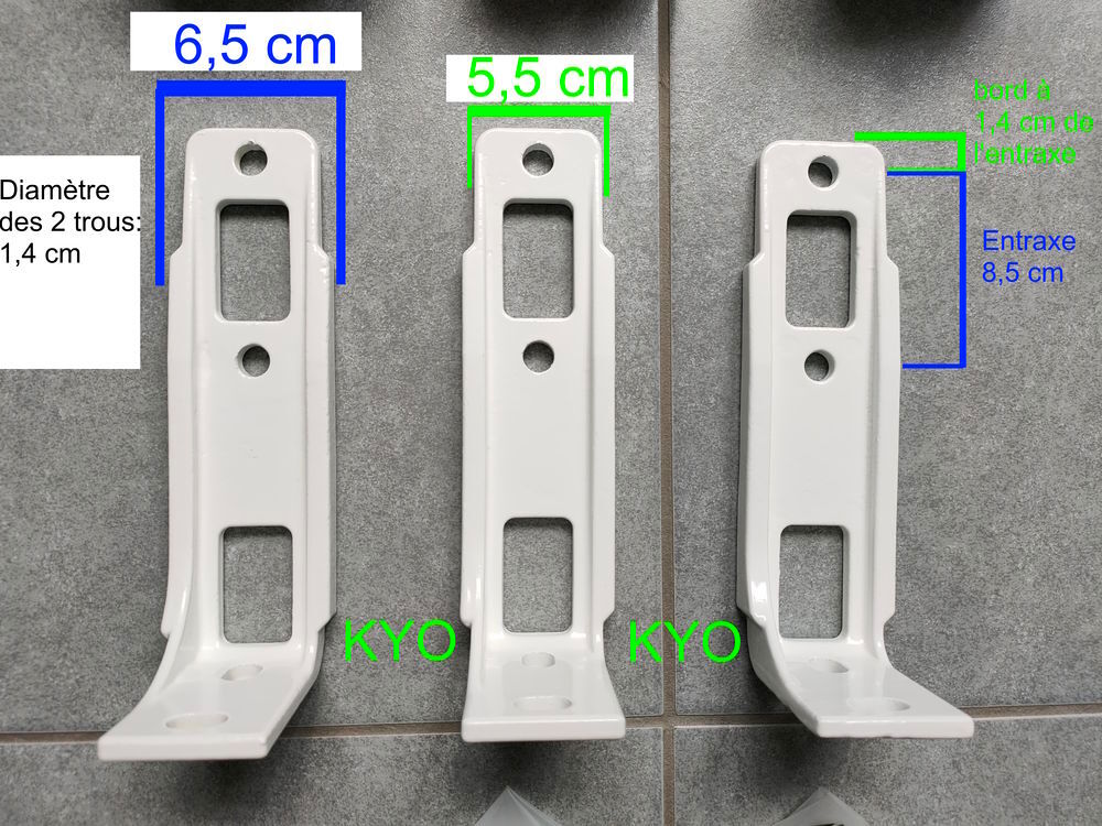 Naterial Zefir, lot de 3 supports de fixation plafond blanc Bricolage