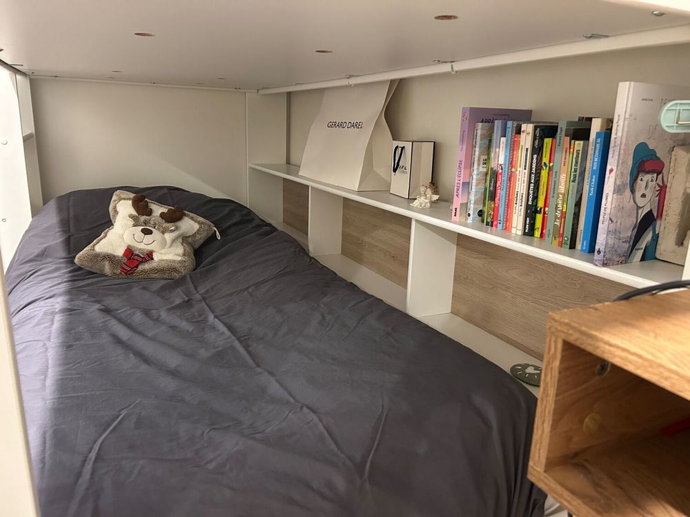 Lit superpos&eacute; blanc Mobilier enfants