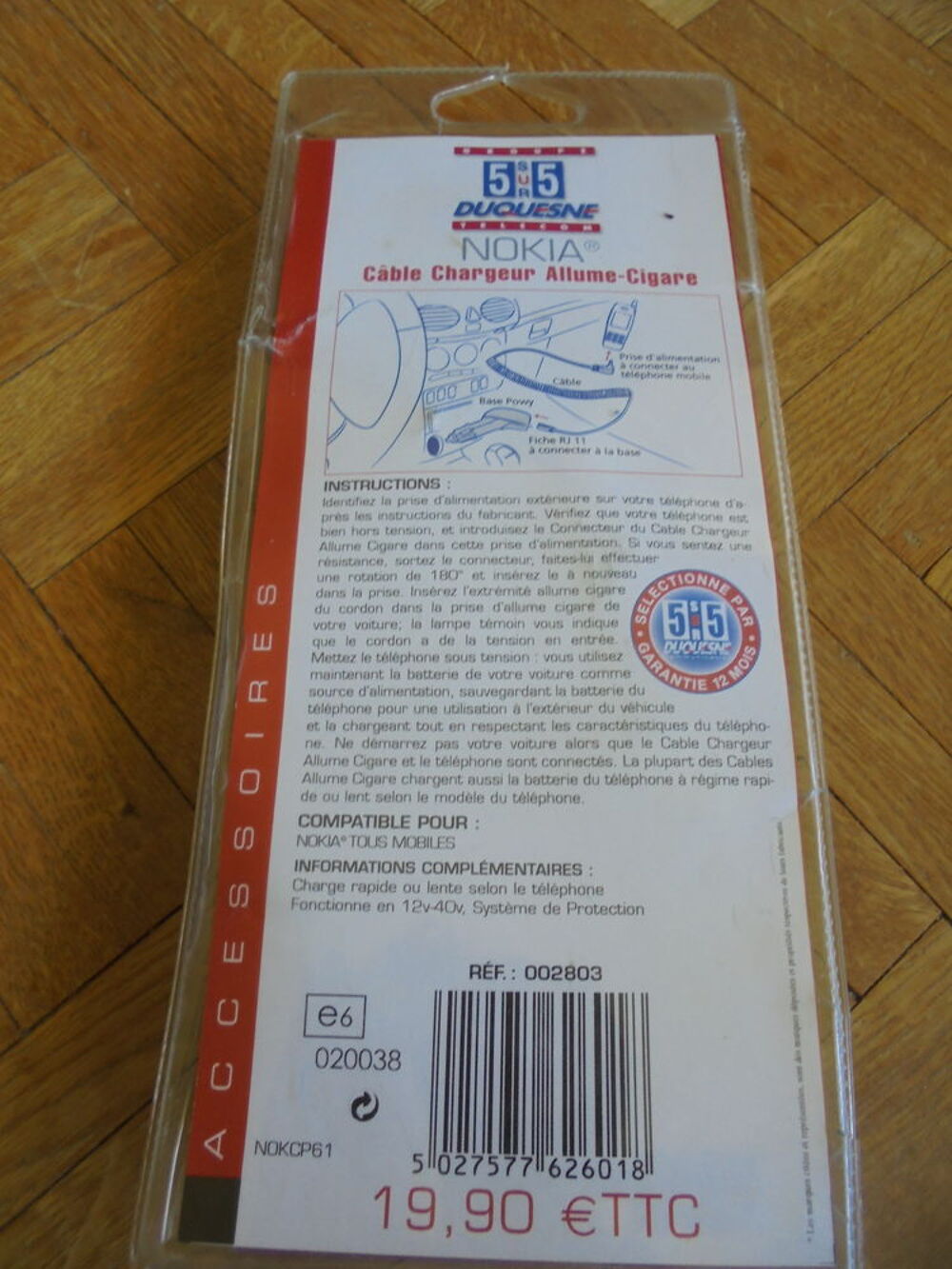 Cable chargeur allume-cigare Téléphones et tablettes