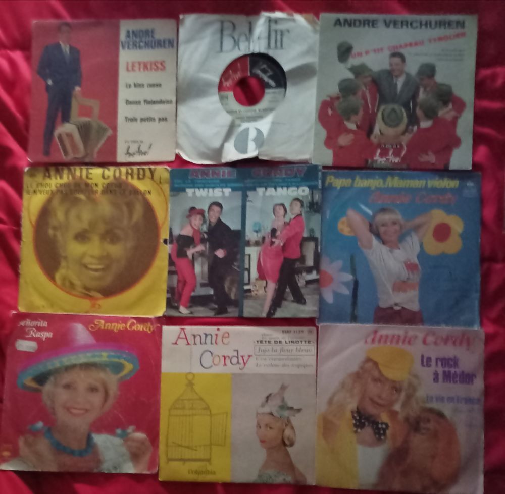 LOT DE 76 X DISQUES 45 TOURS FRANCAIS // A/ CD et vinyles