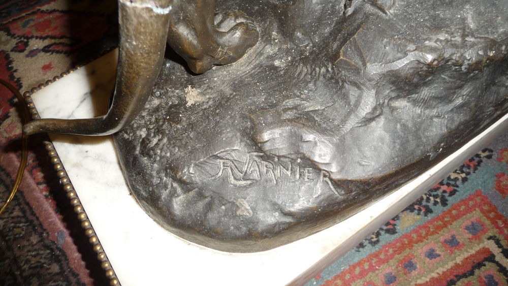 statue pendule tigre au serpent Décoration
