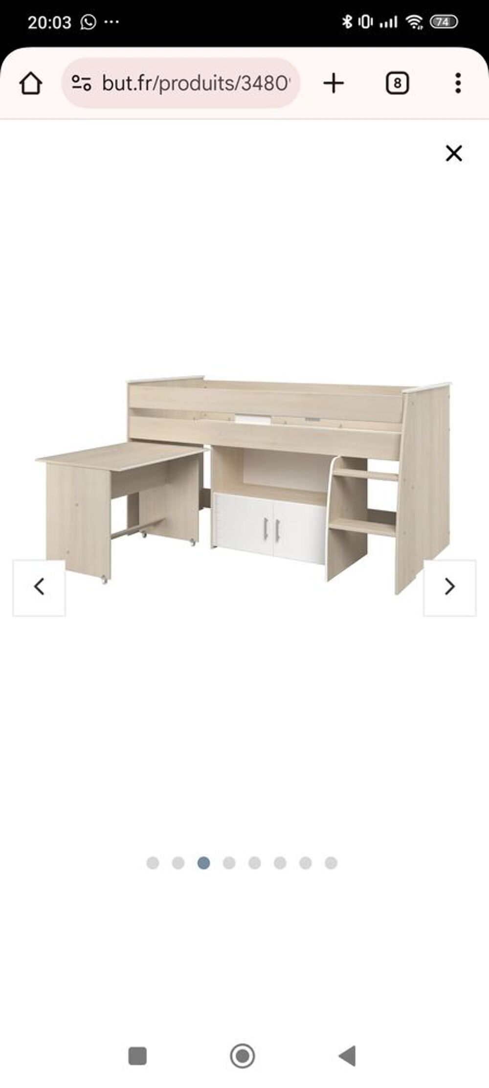 Lit mezzanine avec bureau et rangement Meubles