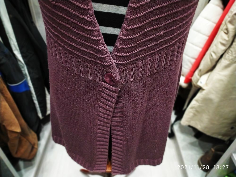 gilet long violet Anne Weyburn Vêtements