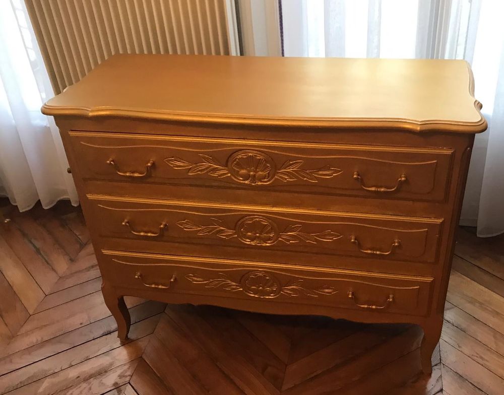 Antique Commode blanche comme neuve 3 tiroirs Meubles