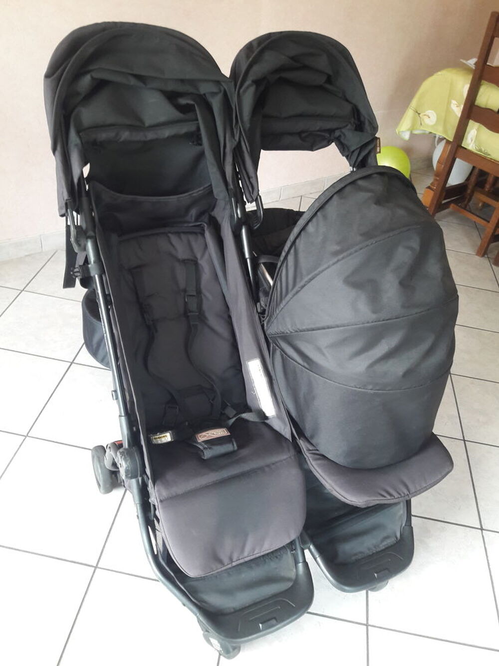 POUSSETTE DOUBLE MOUNTAIN BUGGY NANO DUO avec NACELLES COUFI Pu�riculture