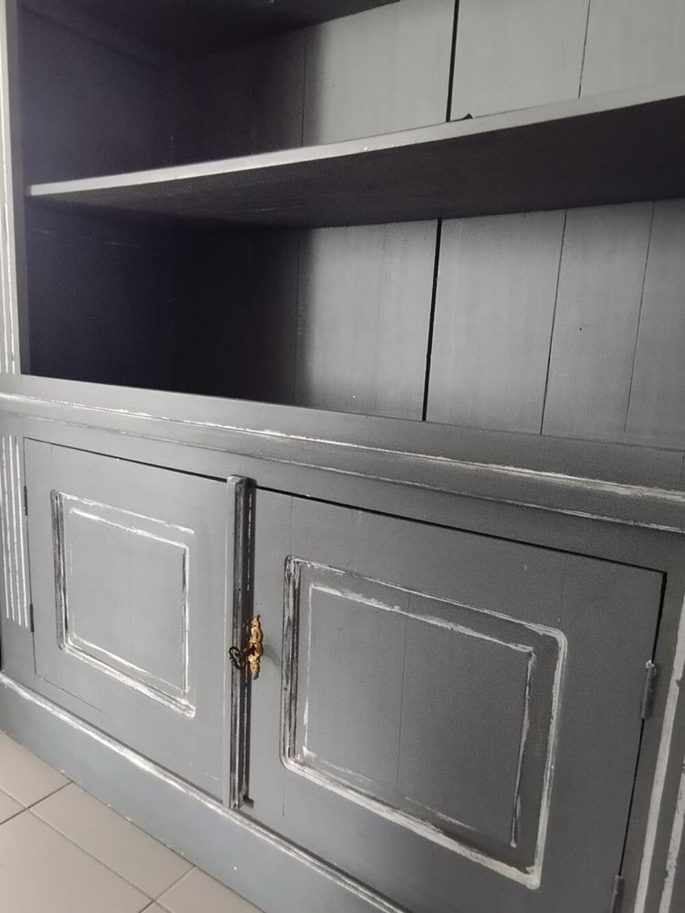 Vaisselier campagne gris et blanc Meubles
