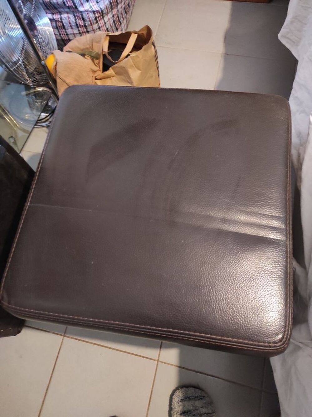 banquette simili cuir marron Meubles