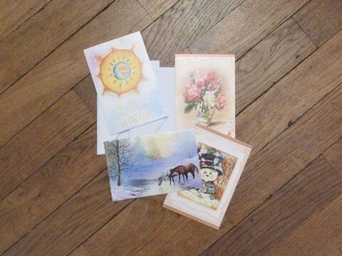 4 Cartes Postales Double- Artistes Peignant de la Bouche 4 Paris 15 (75)