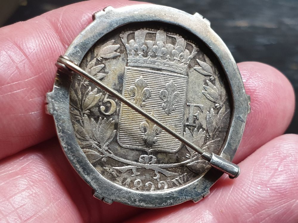 Pi&egrave;ce de 5 francs Louis XVIII t&ecirc;te nue Argent 