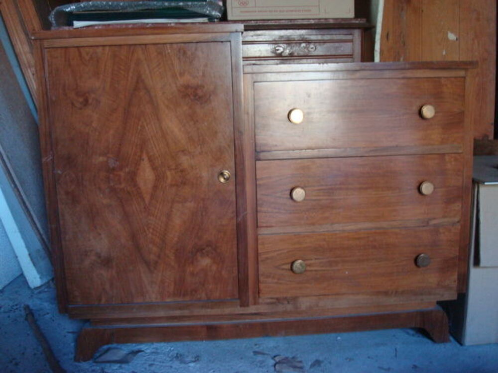 Meuble Commode 3 tiroirs avec Placard Ann&eacute;es 50/60 Meubles