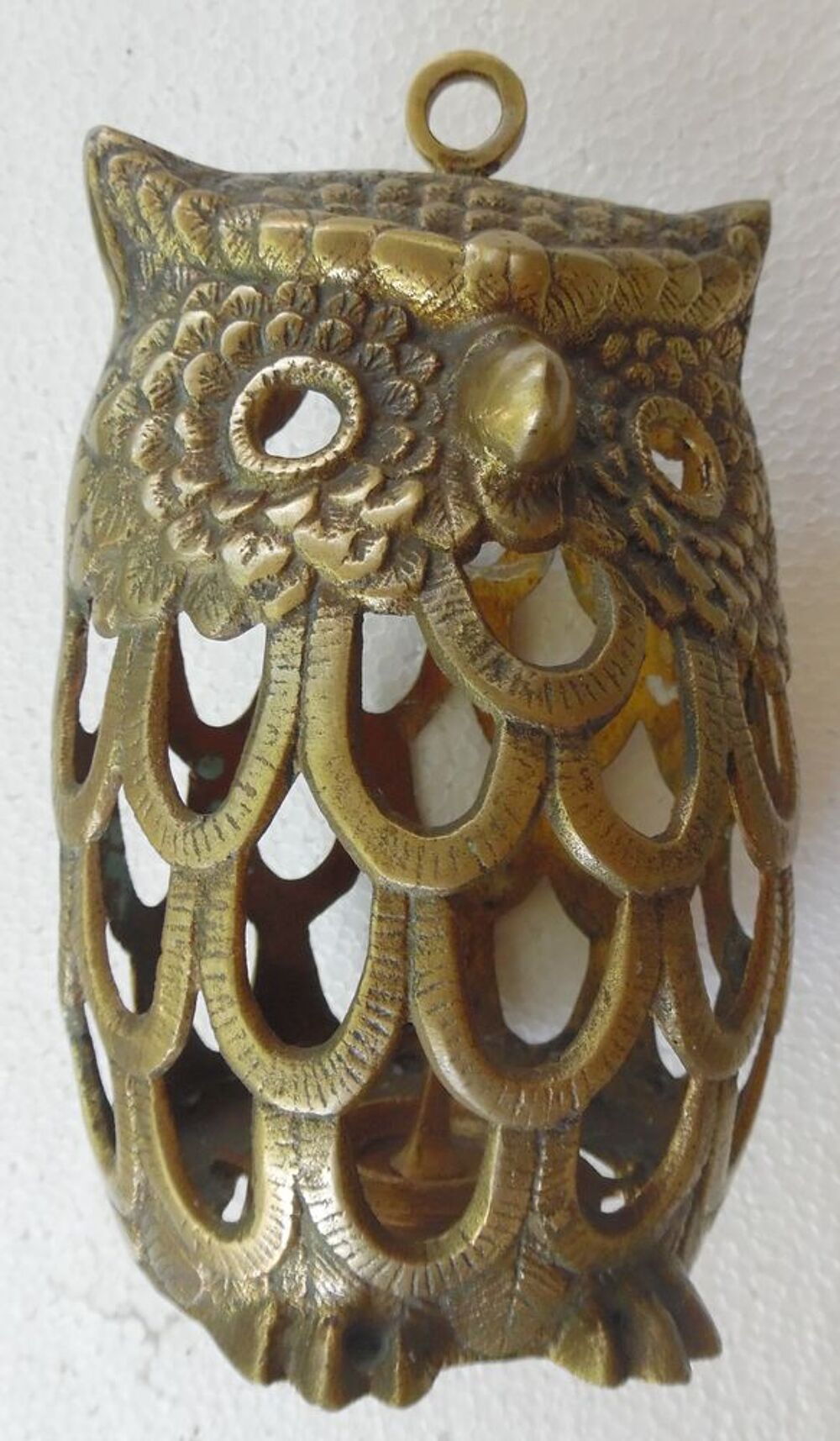 Hibou Bougeoir photophore en laiton ou en bronze collector Décoration