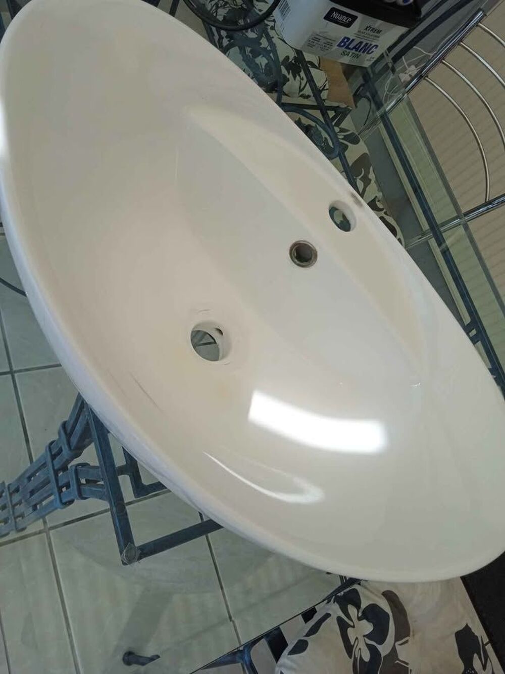 Lavabo de salle de bain forme ovale Bricolage