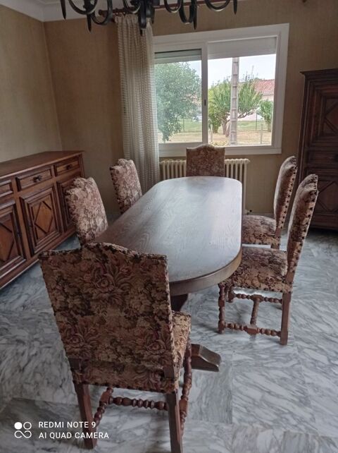 SALLE A MANGER COMPLÈTE LOUIS XIII CHÊNE MASSIF   500 Grisolles (82)