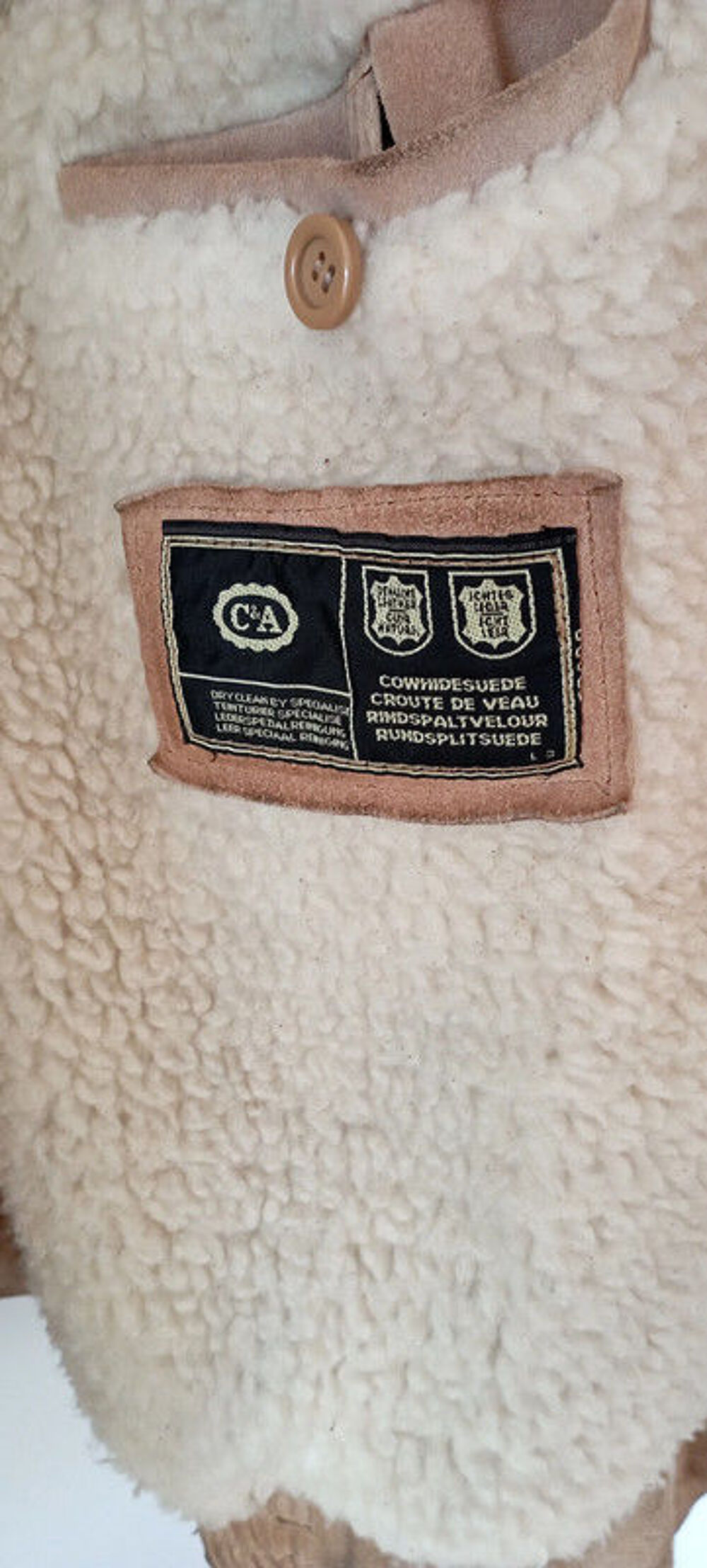 Blouson en croute de veau doubl&eacute; en laine Vêtements