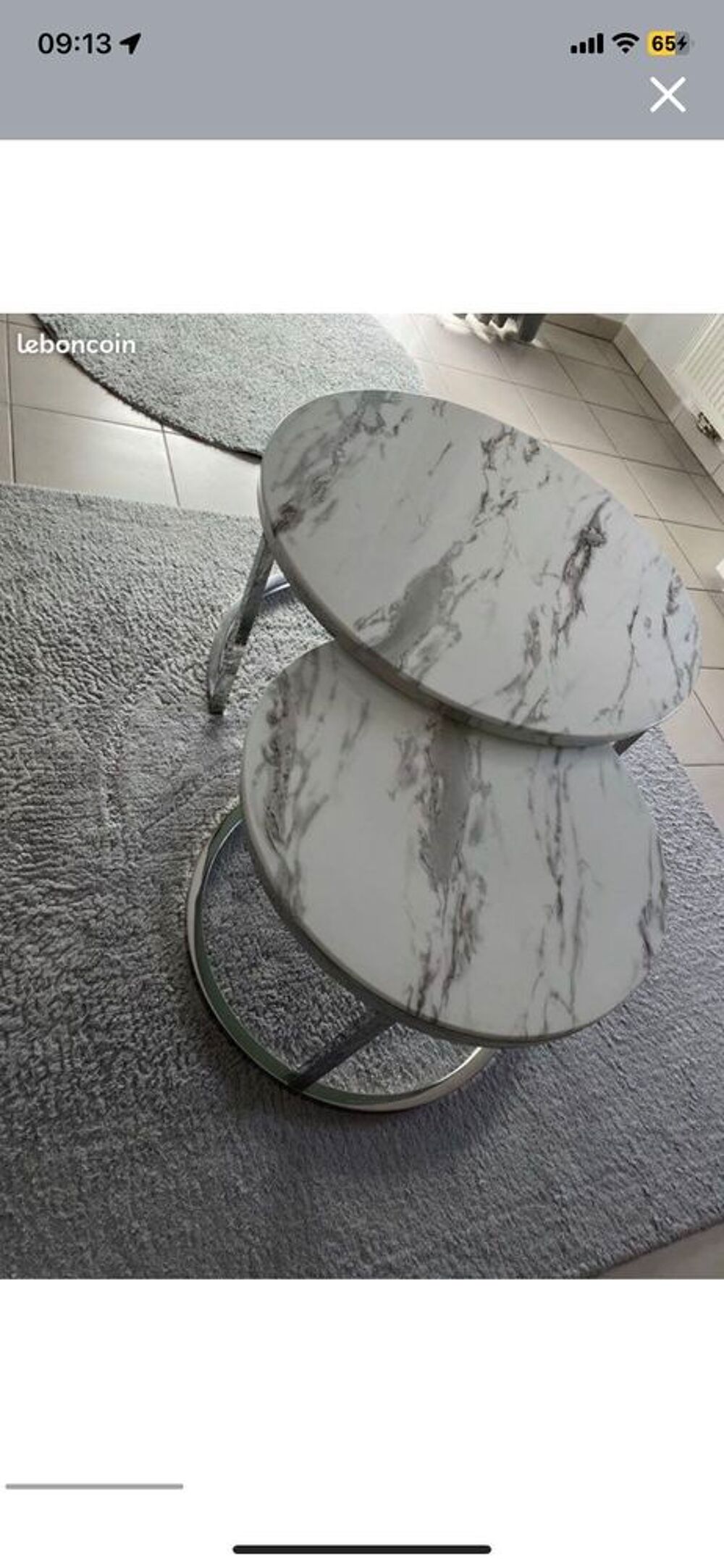 table basse gigogne en marbre Meubles