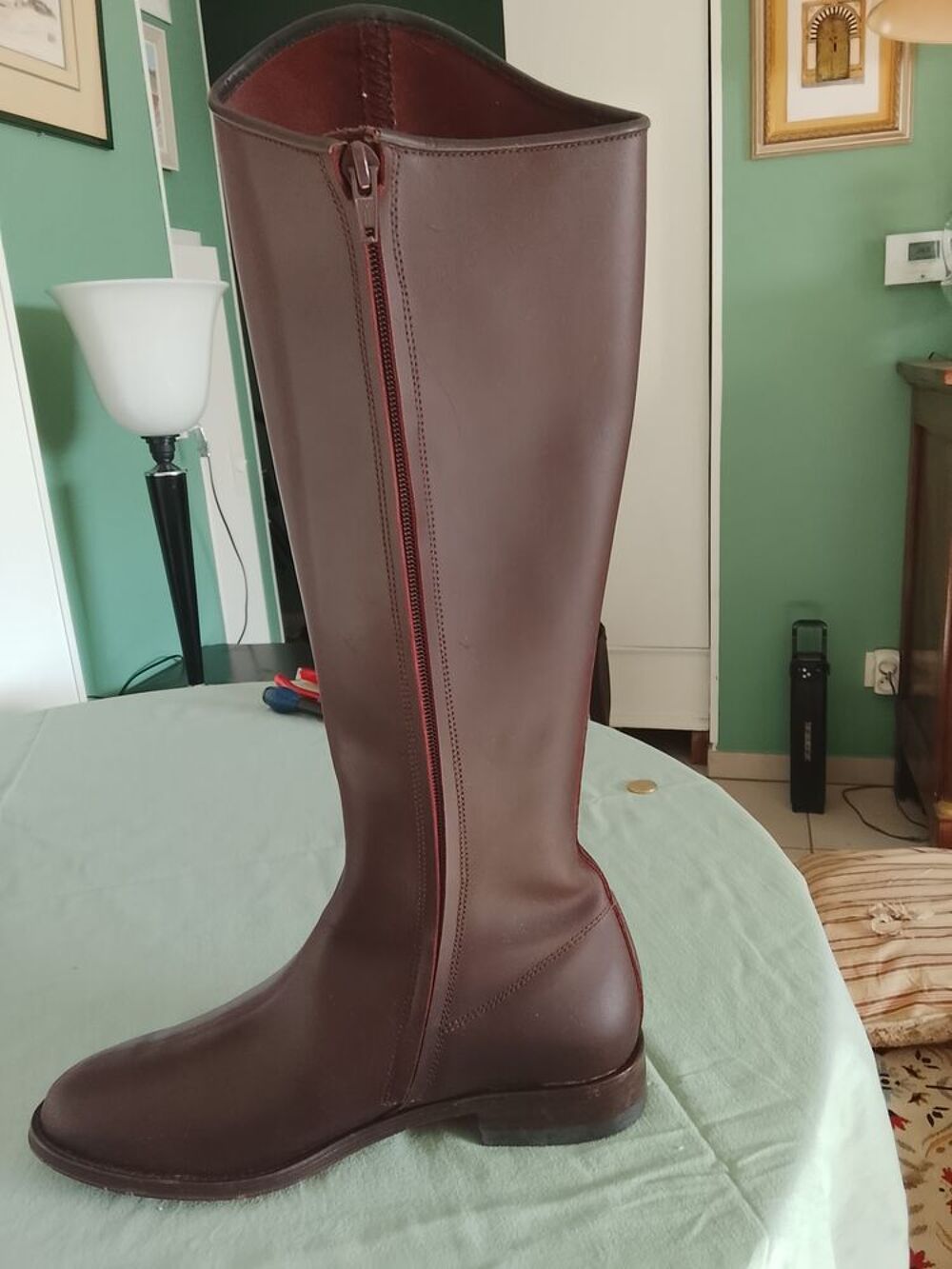 Botte cavali&egrave;re en cuir marront 41/42 femme Chaussures