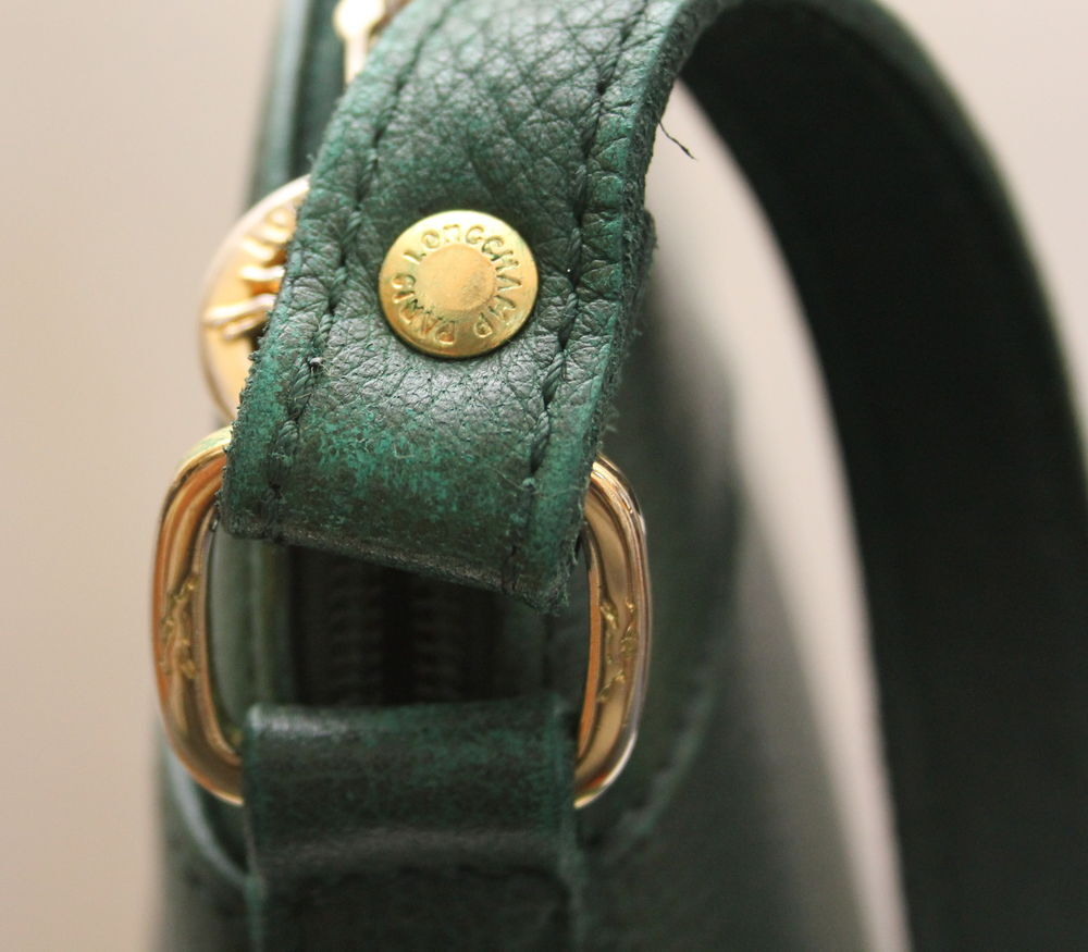 Sac cuir vert bandouli&egrave;re LONGCHAMP Maroquinerie