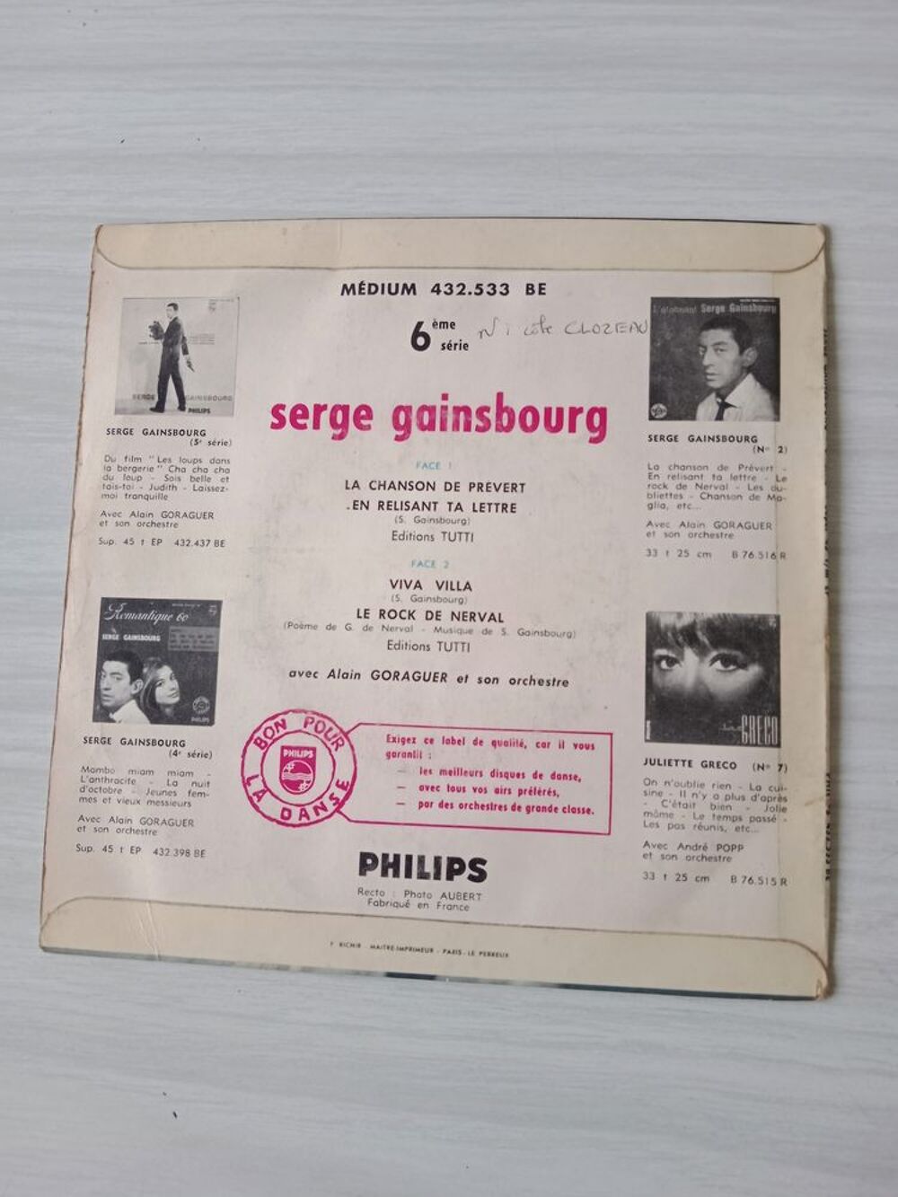 Serge Gainsbourg L'etonnant CD et vinyles
