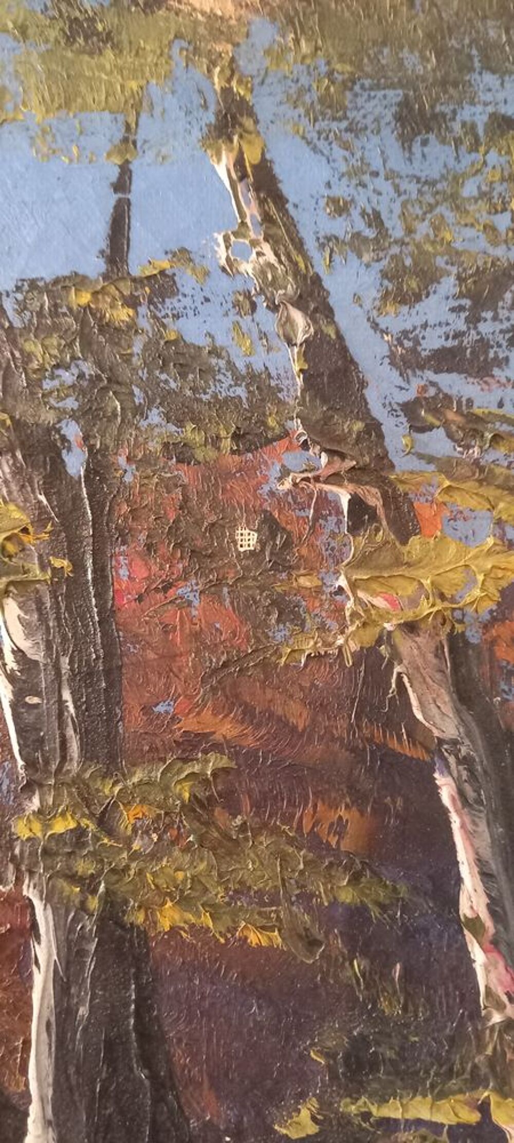 Grand Tableau Huile sur Toile 50x80 cm &Eacute;cole Fran&ccedil;aise Décoration