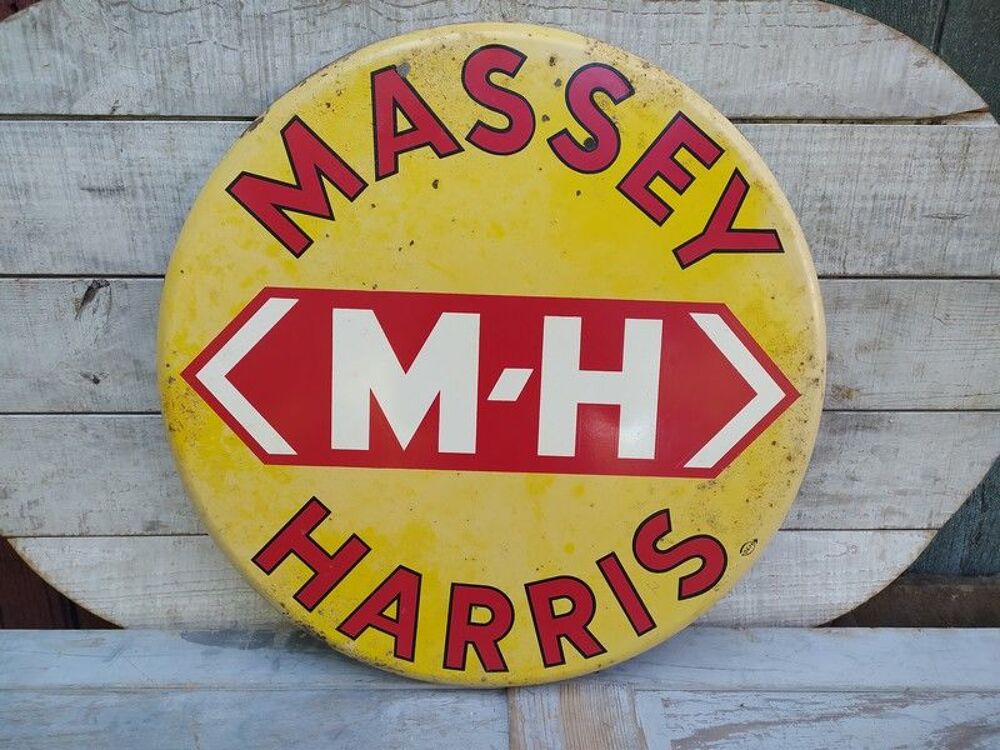 Plaque T&ocirc;le Publicitaire Tracteurs Massey Harrys 1950 
