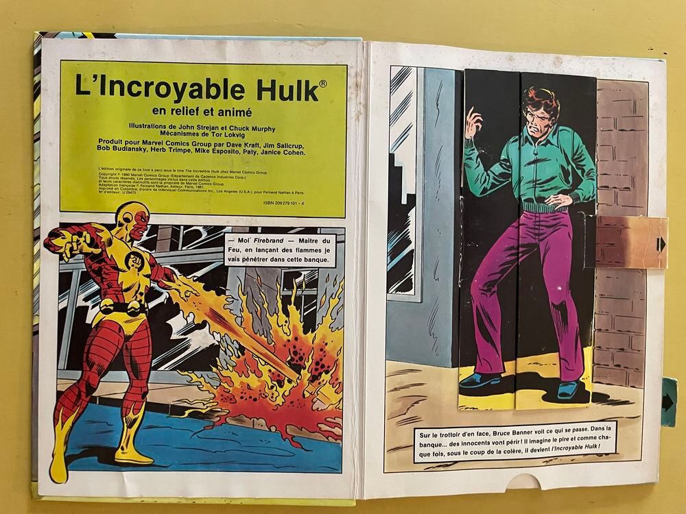 BD L'INCROYABLE HULK EO 1980 en relief et anim&eacute; Ed NathanTBE Livres et BD