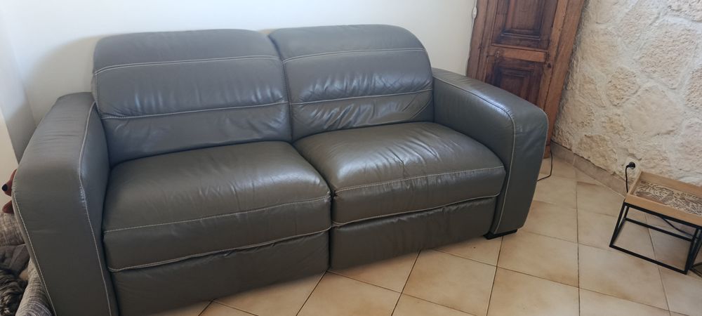 Tr&egrave;s beau canap&eacute; relax cuir et nubuck Meubles