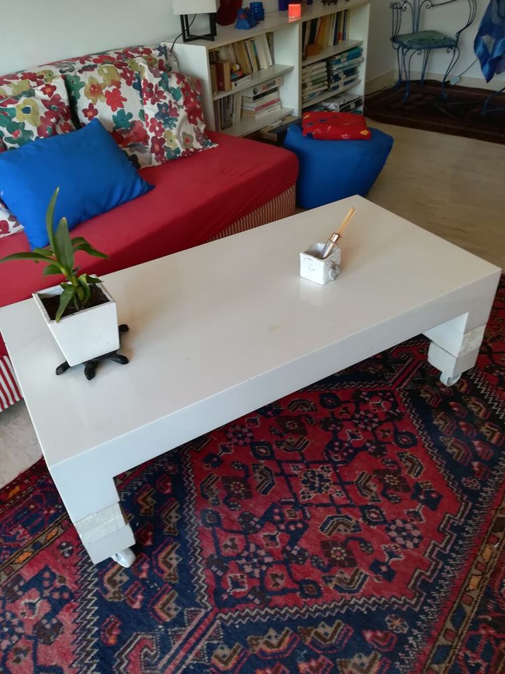 Table basse laque blanche Dcoration