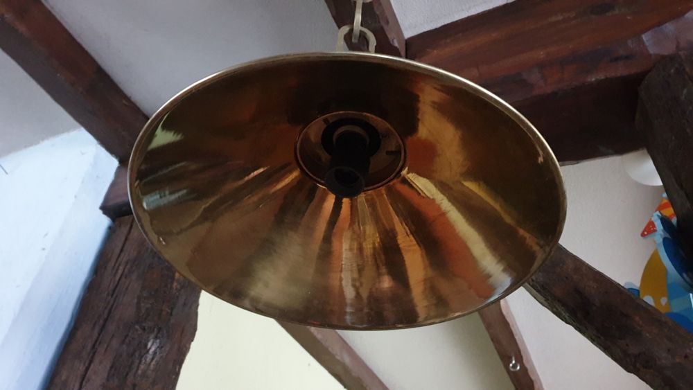 x 2 Luminaire ancien Suspension Laiton diam&egrave;tre 37 cm Décoration
