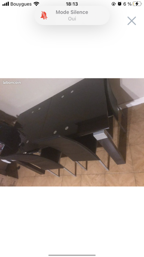 Table  manger en verre noir extensible 150 Rully (60)