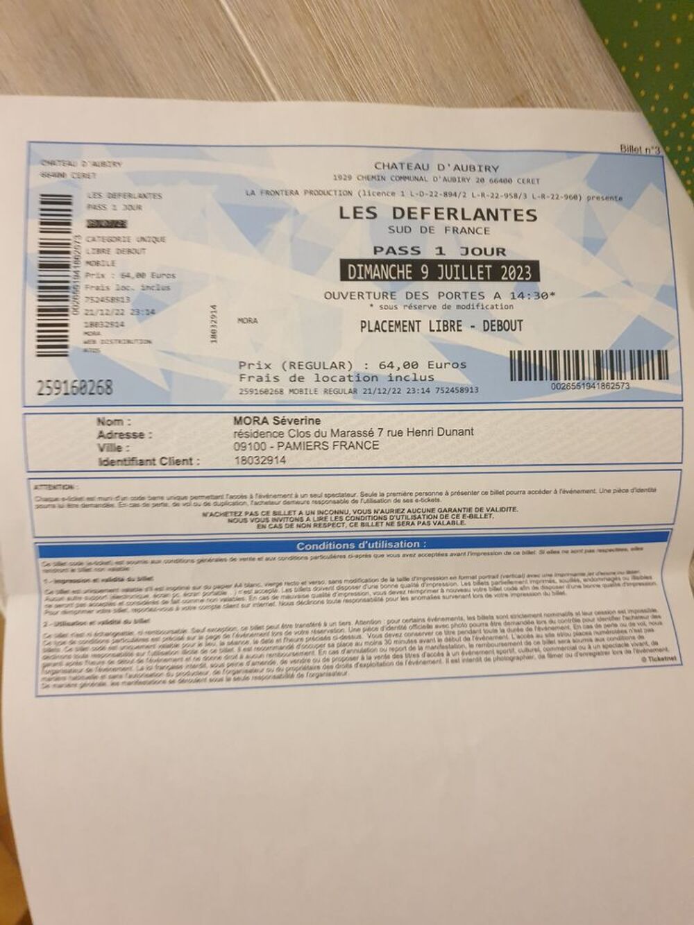 Place pour les deferlantes le 9 juillet Billetterie