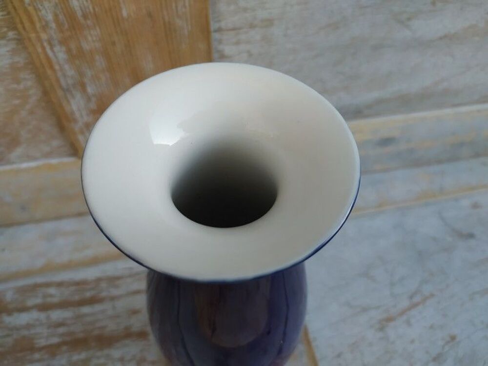 Vase Porcelaine Bleue Cobalt Style S&egrave;vres Décoration