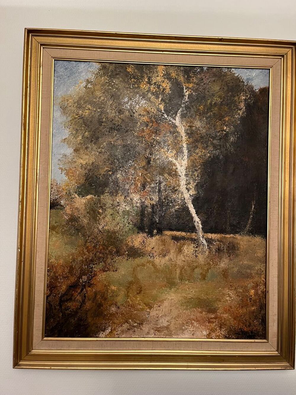 Un coin de FORET de RAMBOUILLET &agrave; L'AUTOMNE Huile sign&eacute; Décoration