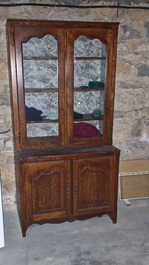 Armoire vitrine , Rustique.1.78 x 0.90 x vitr:0.37 /arm 0.52 120 Prigueux (24)