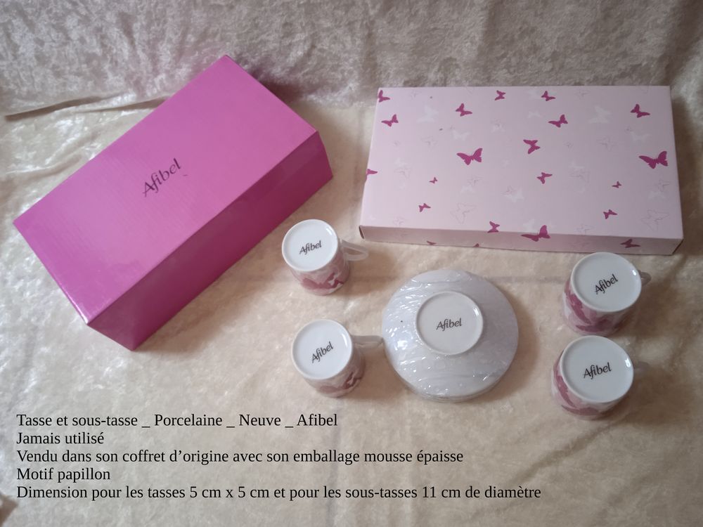 Tasse et sous-tasse Porcelaine Neuve Afibel Cuisine