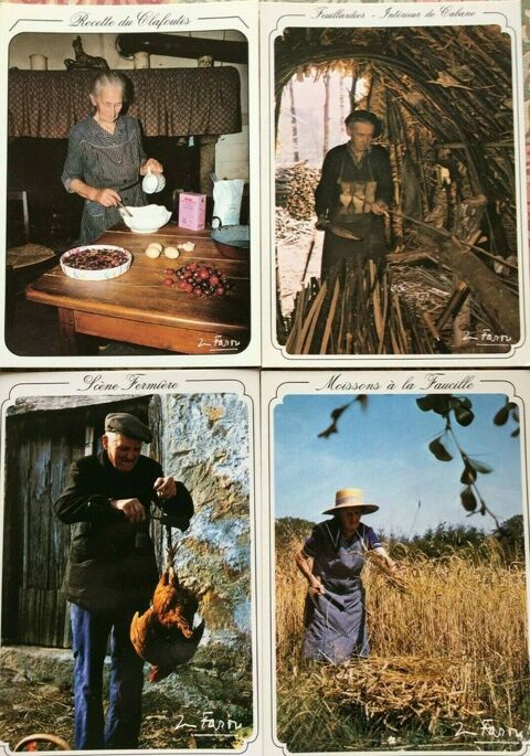 4 Cartes Postales SCÈNES FERMIÈRES - Photo Marcel Farou 6 Blaye (33)