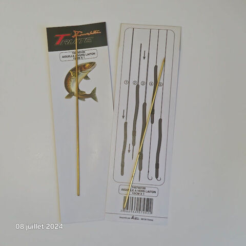 Lot de 2 Aiguilles à vers en laiton creux solide , 15 cm AUT 3 Saumur (49)