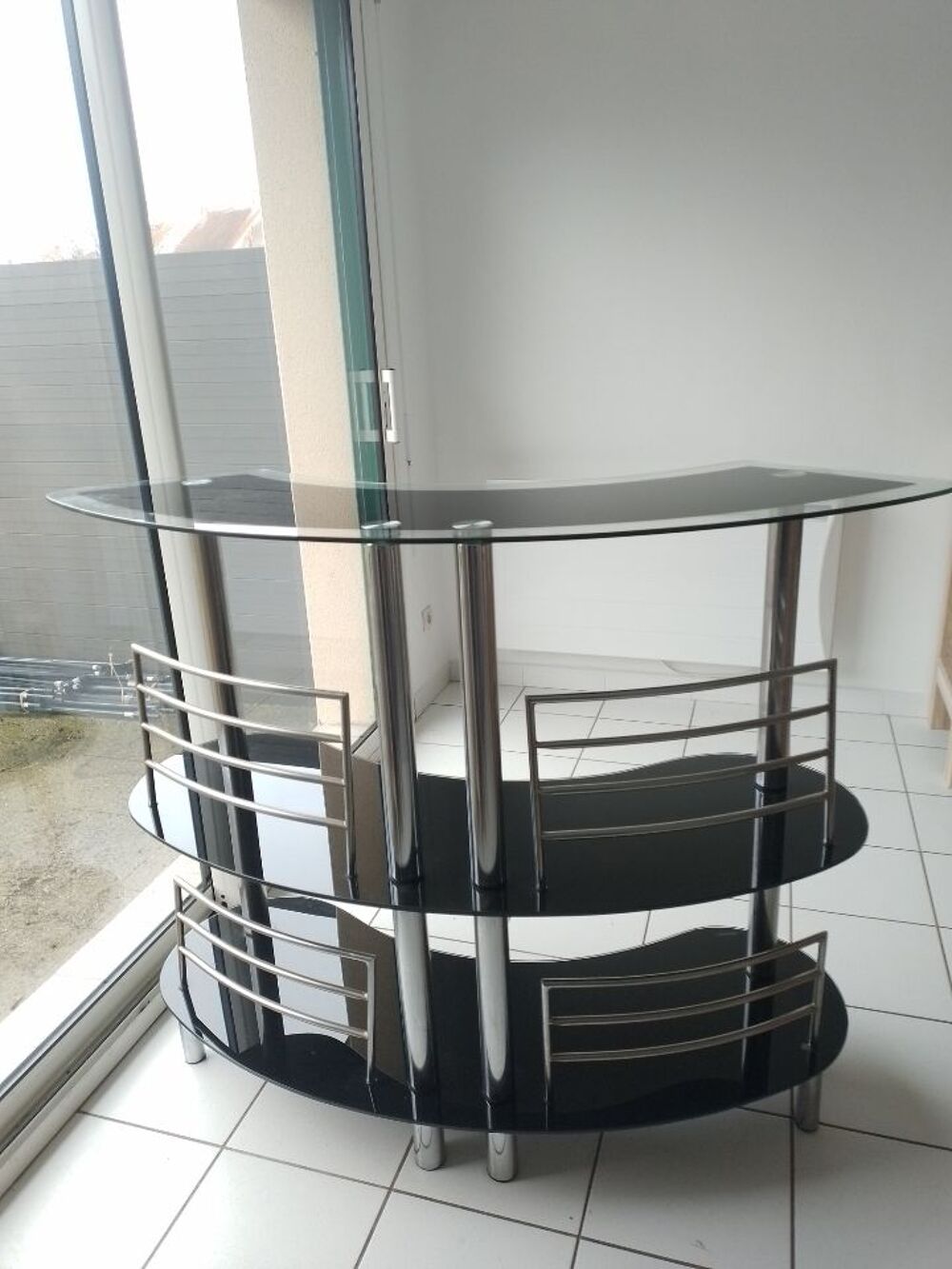 Meuble bar noir et inox Meubles