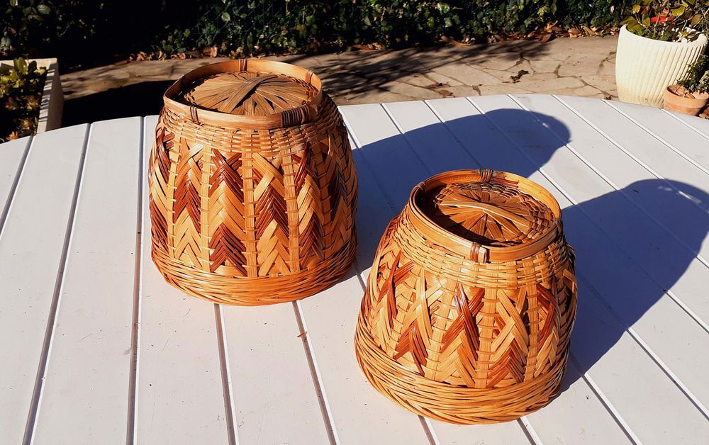 2 Cache-Pots ( corbeilles) Bambou &amp; Osier Dcoration