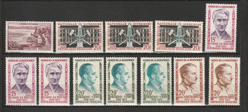 Timbres Neufs ANNEE 1959 simple,double,triple 