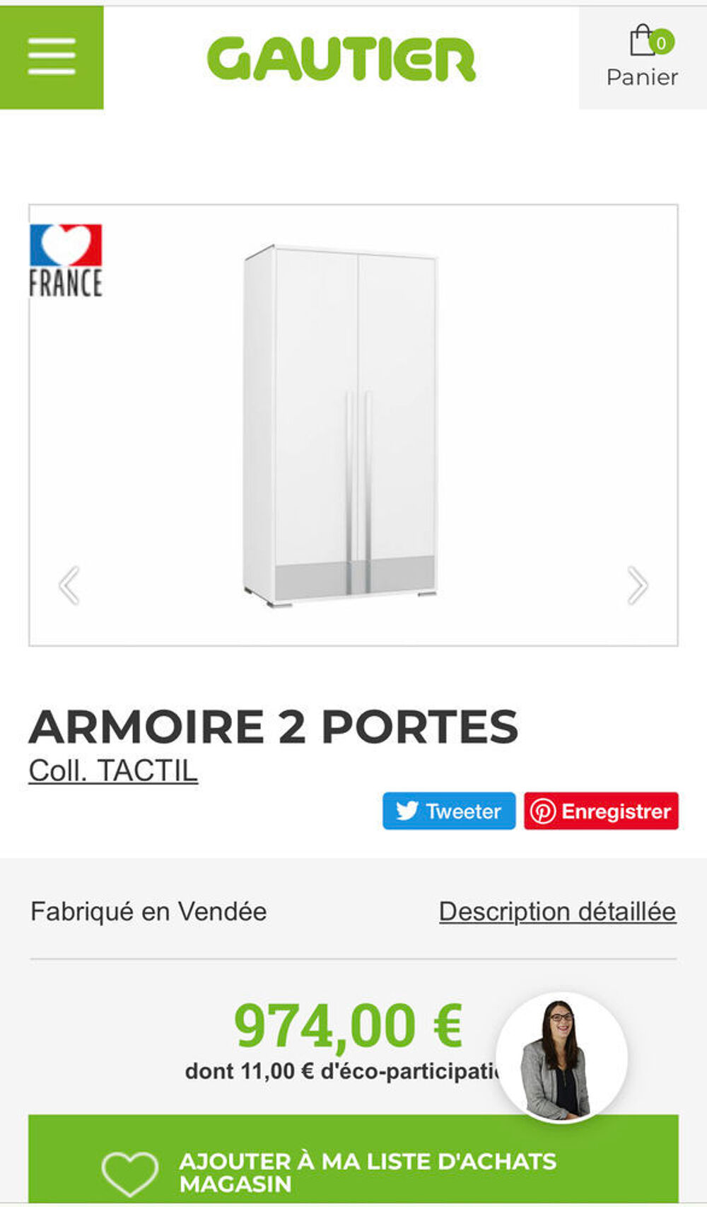 Armoire GAUTIER 2 portes Meubles