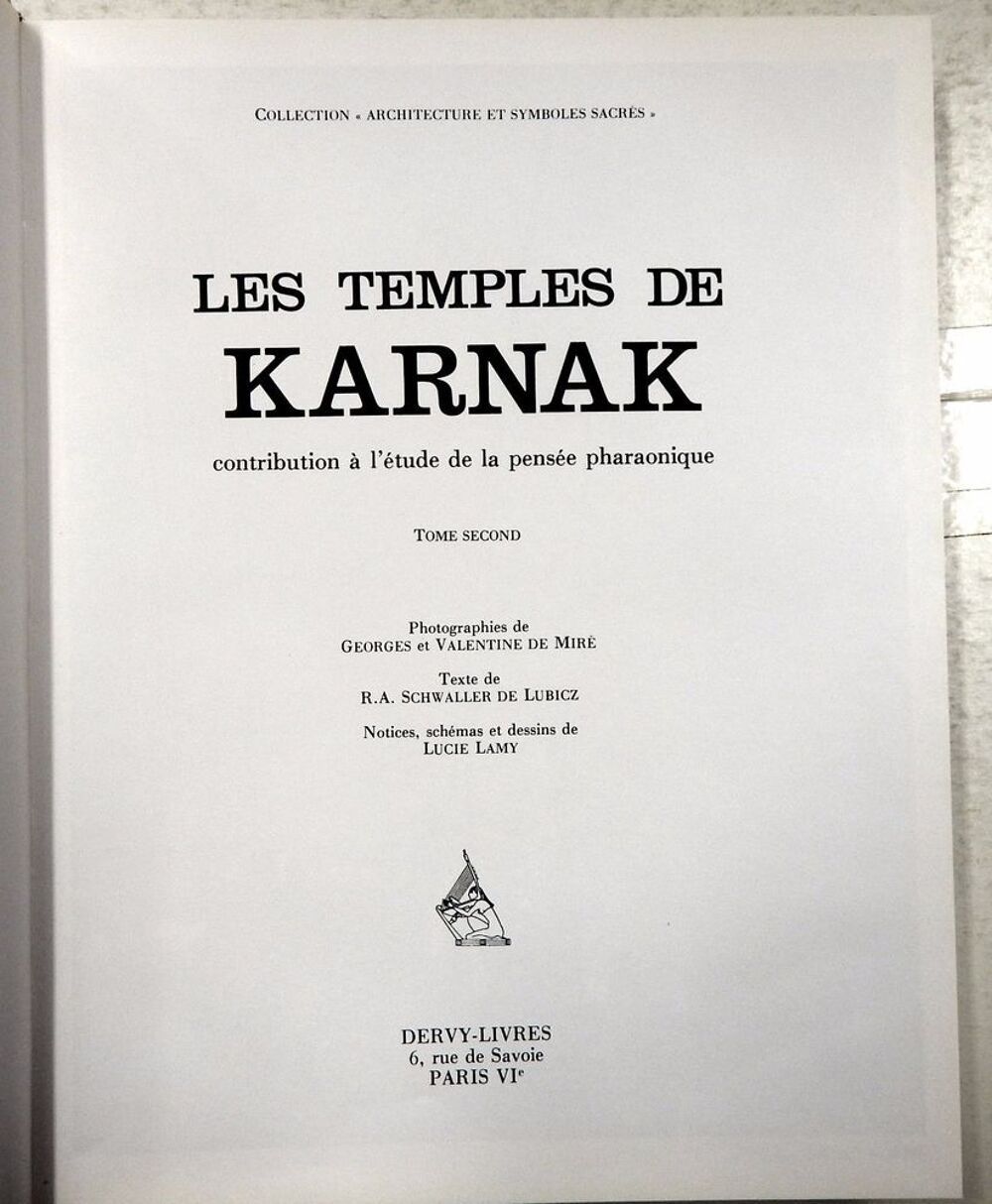 les temples de Karnak Livres et BD