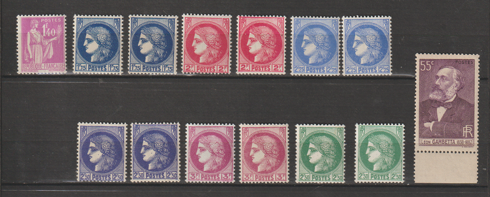 Timbres Neufs PAIX + CERES 