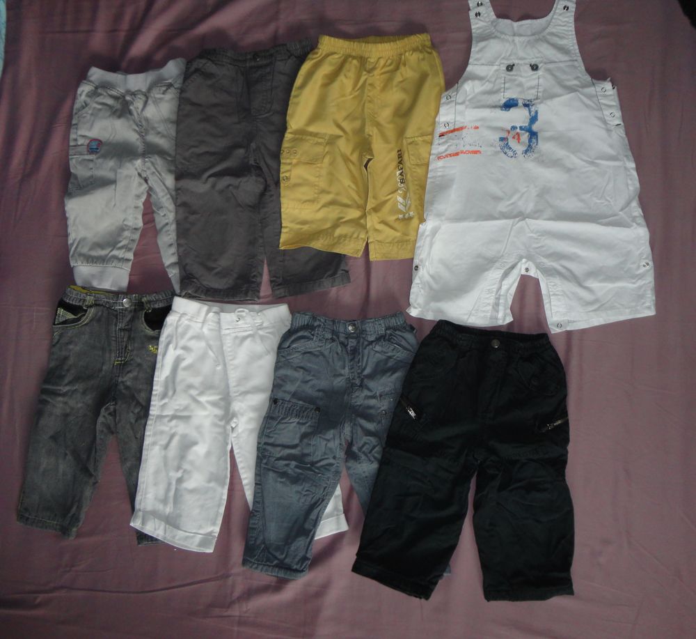 PANTALON BERMUDA DEBARDEUR T.SHIRT POLO GILET ANORAK 18m Vêtements enfants